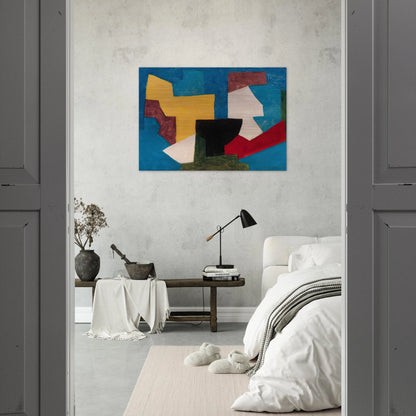 Composition multicolore à dominante bleue - 1969 - Serge Poliakoff Brushed Aluminum Print - 70x100 cm / 28x40 inches | Serge Poliakoff Aluminum Print | Serge Poliakoff Prints