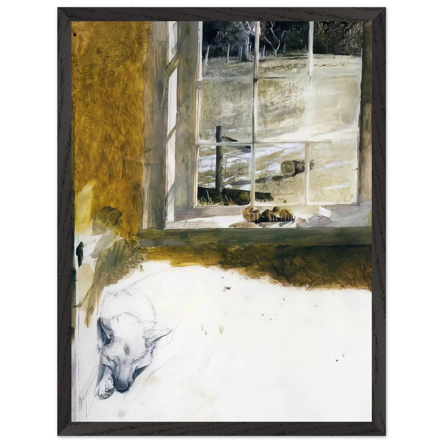 Andrew Wyeth - GROUNDHOG DAY 3 Wall Art - 30x40 cm / 12x16 inches - Premium Wooden Framed Poster With Fine Art Paper-canvas - Wood frame