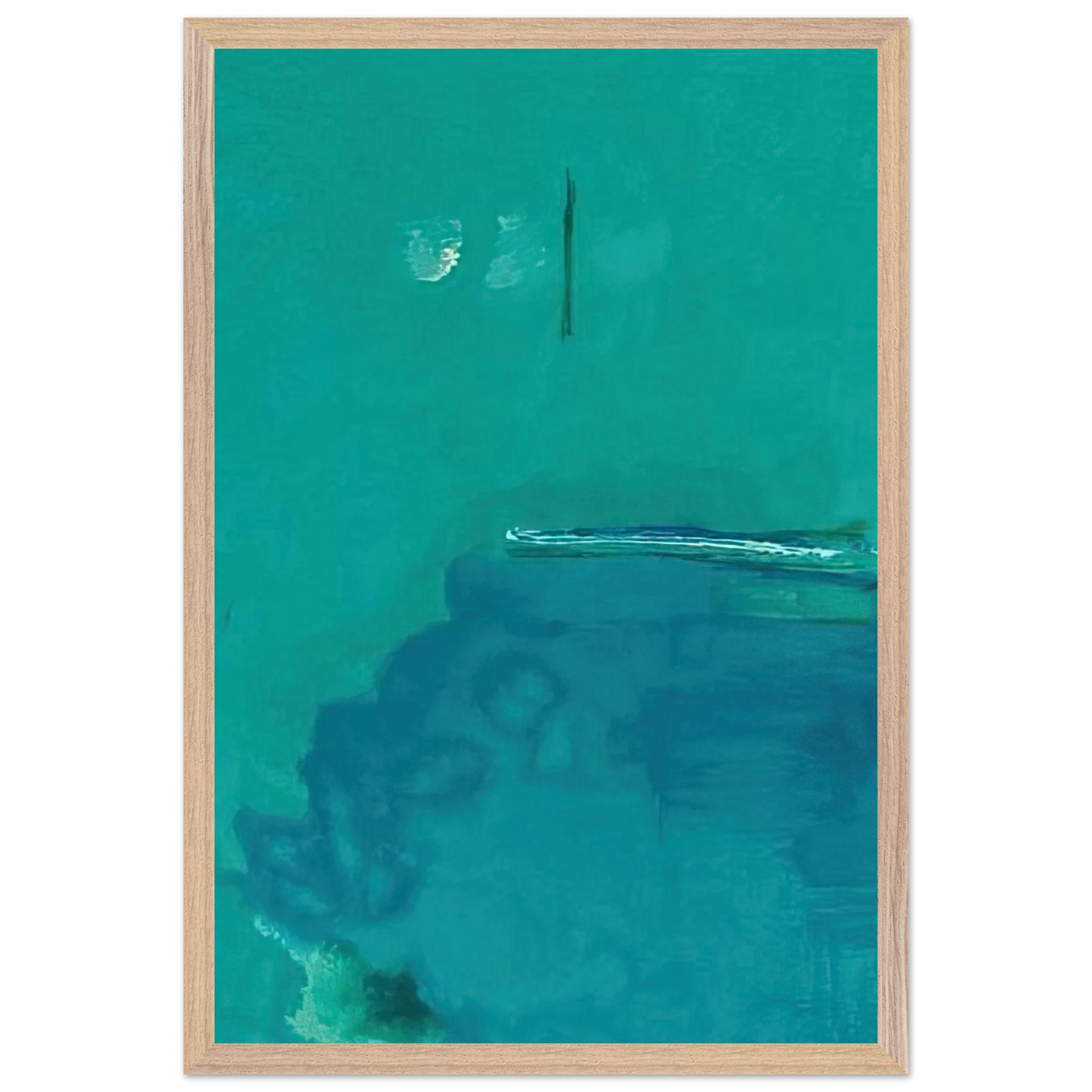 Helen Frankenthaler - Contentment Island - 2004 Wall art - A2 (42 x 59.4  cm) - Premium Wooden Framed Poster With Fine Art Paper-canvas - Black frame