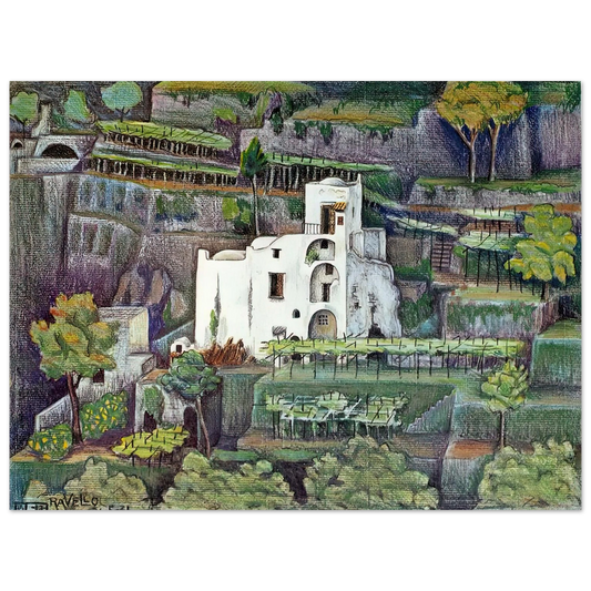 MC Escher - FARMHOUSE RAVELLO COLOUR Wall Art - 21x29.7 cm / 8x12" - Fine Art Poster-canvas - -