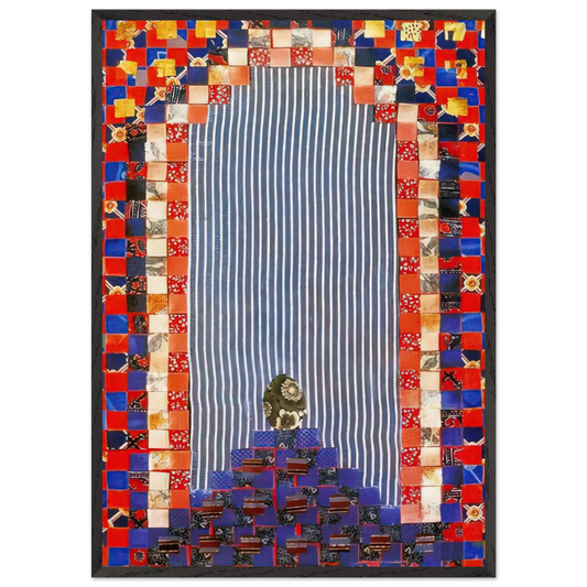 The First Theater - PD Pattern and Decoration - Miriam Schapiro 70x100 cm / 28x40 inches Framed Art Print – Black Wooden Frame