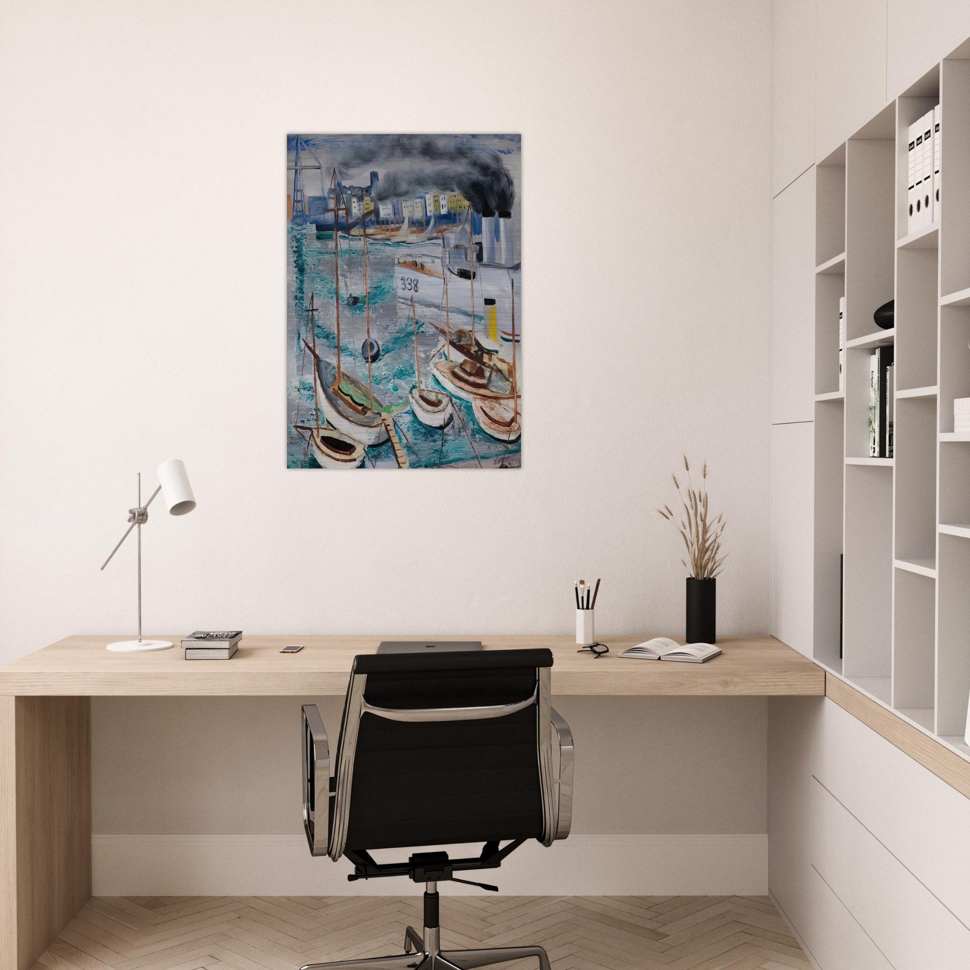 MARSEILLE PORT 1 - Moise Kisling Brushed Aluminum Print - 70x100 cm / 28x40 inches | Moise Kisling Aluminum Print | Moise Kisling Prints