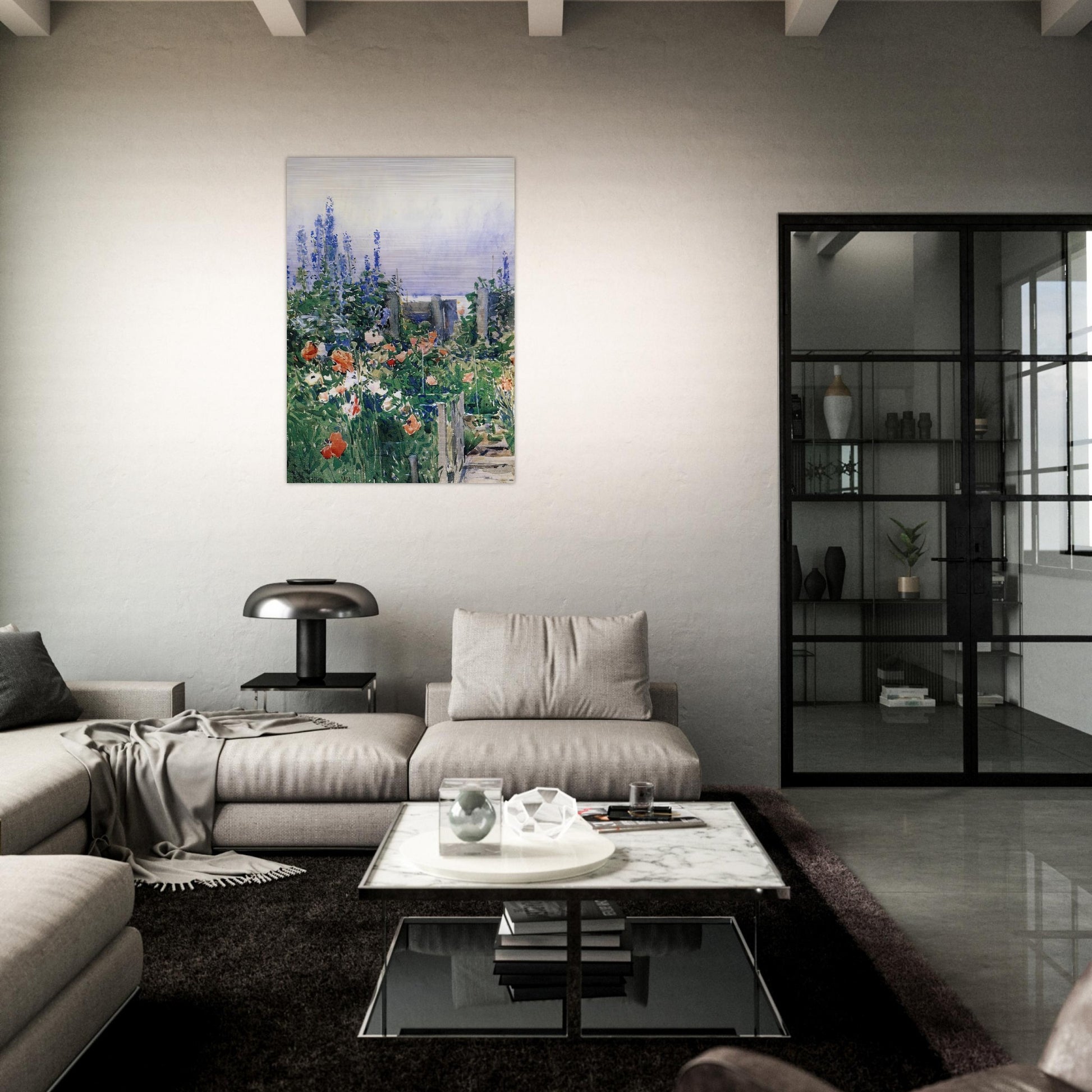 Home of the Hummingbird - Childe Hassam Brushed Aluminum Print - 70x100 cm / 28x40 inches | Childe Hassam Aluminum Print | Childe Hassam Prints