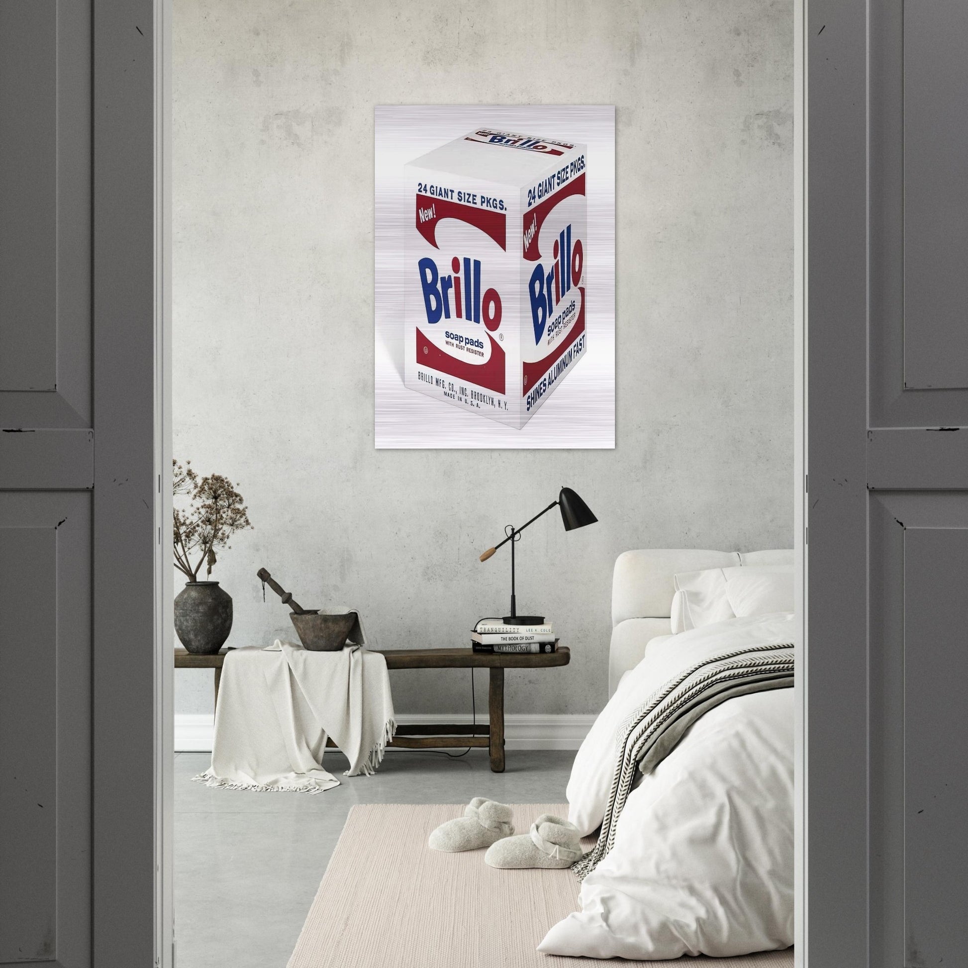Brillo Soap Pads - Andy Warhol Brushed Aluminum Print - 70x100 cm / 28x40 inches | Andy Warhol Aluminum Print | Andy Warhol Prints
