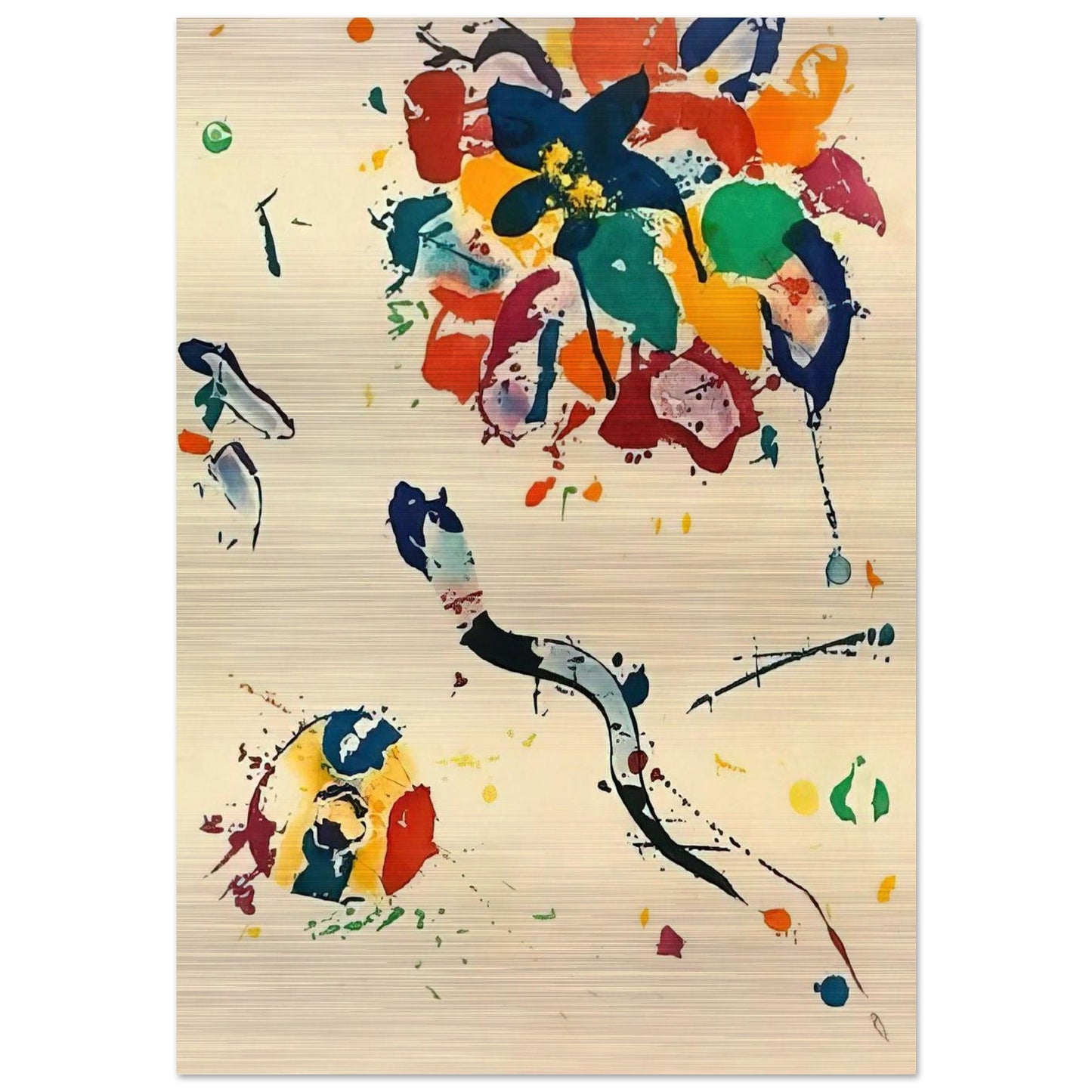 Untitled  SFE 075  - Sam Francis Brushed Aluminum Print - 70x100 cm / 28x40 inches | Sam Francis Aluminum Print | Sam Francis Prints