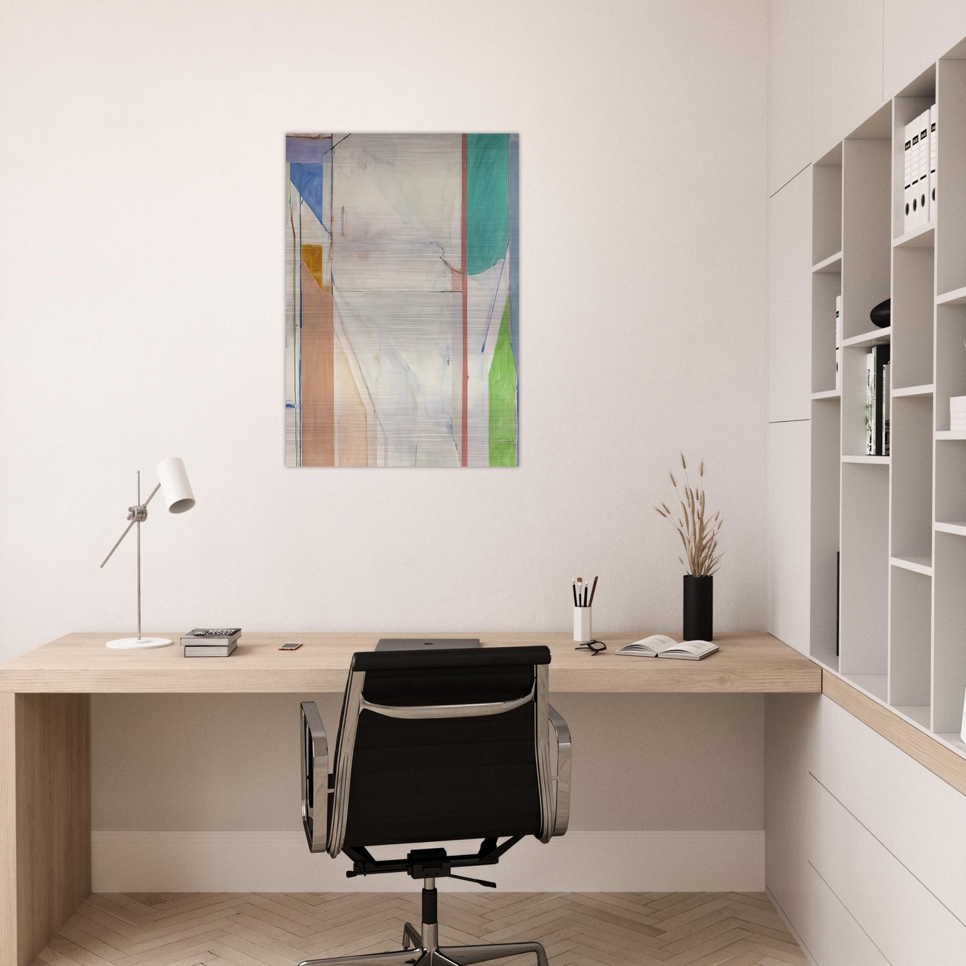Ocean Park #43 - Richard Diebenkorn Brushed Aluminum Print - 70x100 cm / 28x40 inches | Richard Diebenkorn Aluminum Print | Richard Diebenkorn Prints
