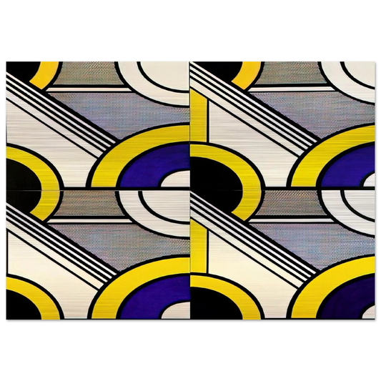 MODULAR PAINTING WITH FOUR PANELS 1 1969 - Roy Lichtenstein Brushed Aluminum Print - 70x100 cm / 28x40 inches | Roy Lichtenstein Aluminum Print | Roy Lichtenstein Prints