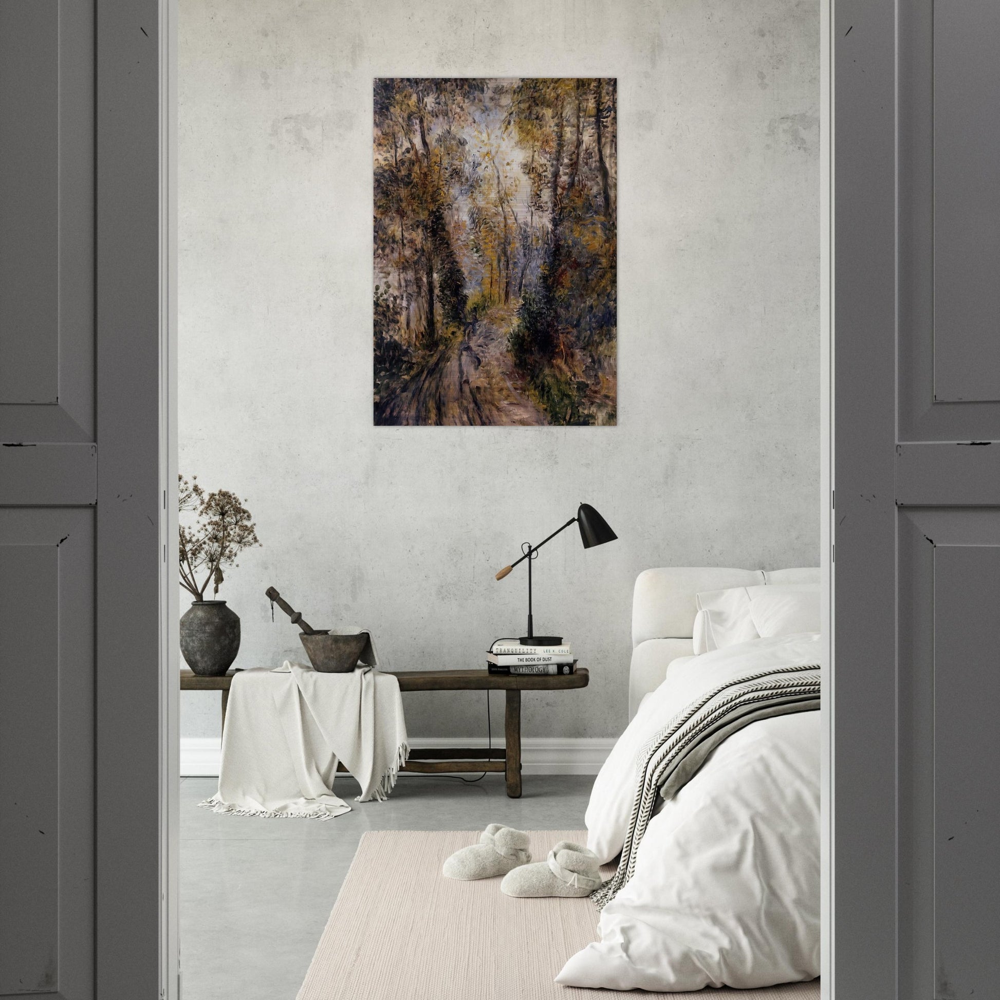 The Path through the Forest - Pierre-Auguste Renoir Brushed Aluminum Print - 70x100 cm / 28x40 inches | Pierre-Auguste Renoir Aluminum Print | Pierre-Auguste Renoir Prints