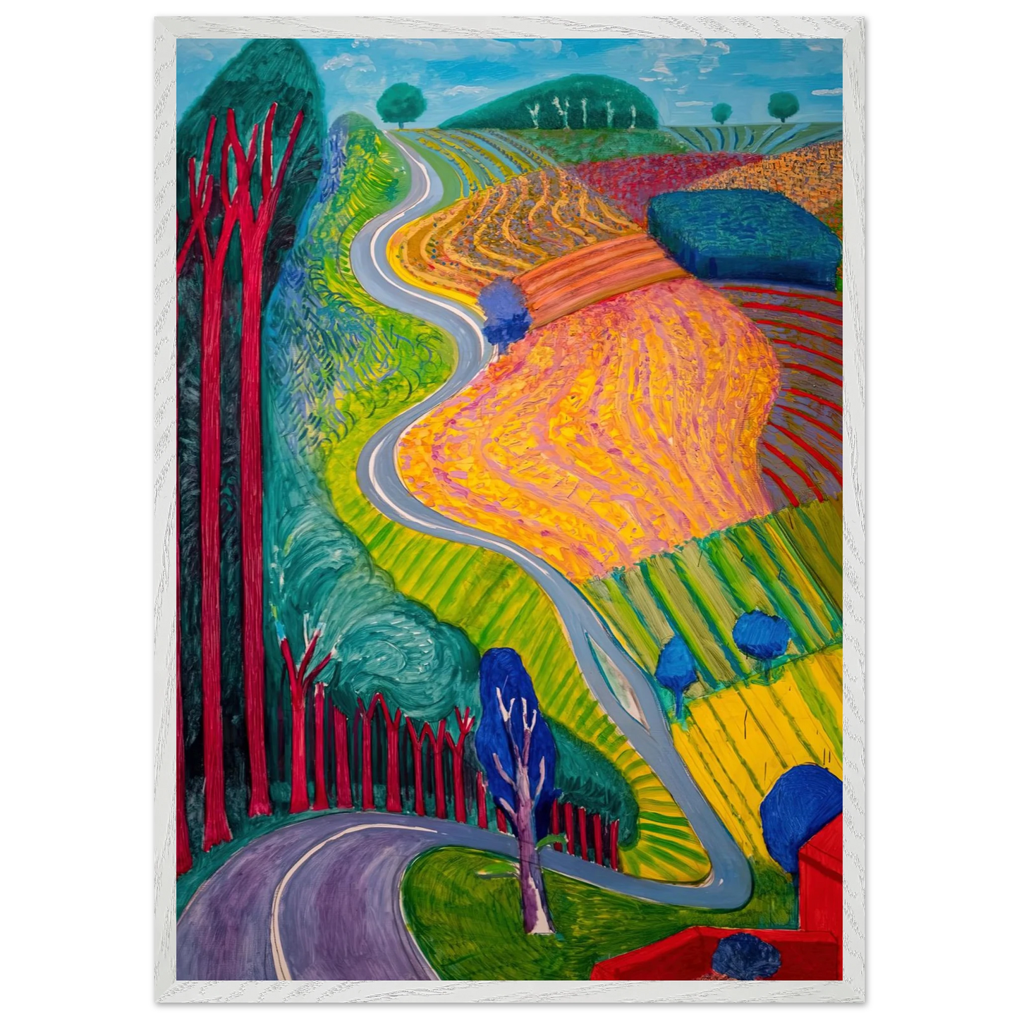 David Hockney - David Hockney Wall art - A2 (42 x 59.4  cm) - Premium Wooden Framed Poster With Fine Art Paper-canvas - Wood frame