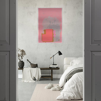 Red Black on Pink - 1971 - John Hoyland Brushed Aluminum Print - 70x100 cm / 28x40 inches | John Hoyland Aluminum Print | John Hoyland Prints