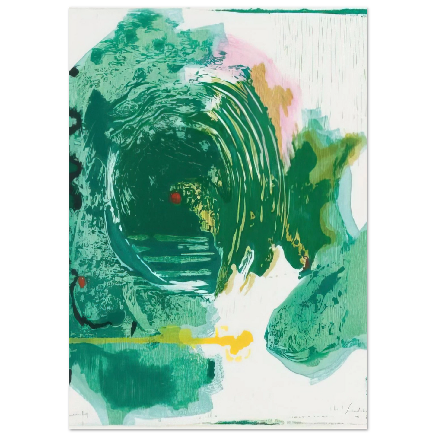 Helen Frankenthaler - Radius - 1993 Wall art - 70x70 cm / 28x28 inches - Premium Wooden Framed Poster With Fine Art Paper-canvas - Wood frame