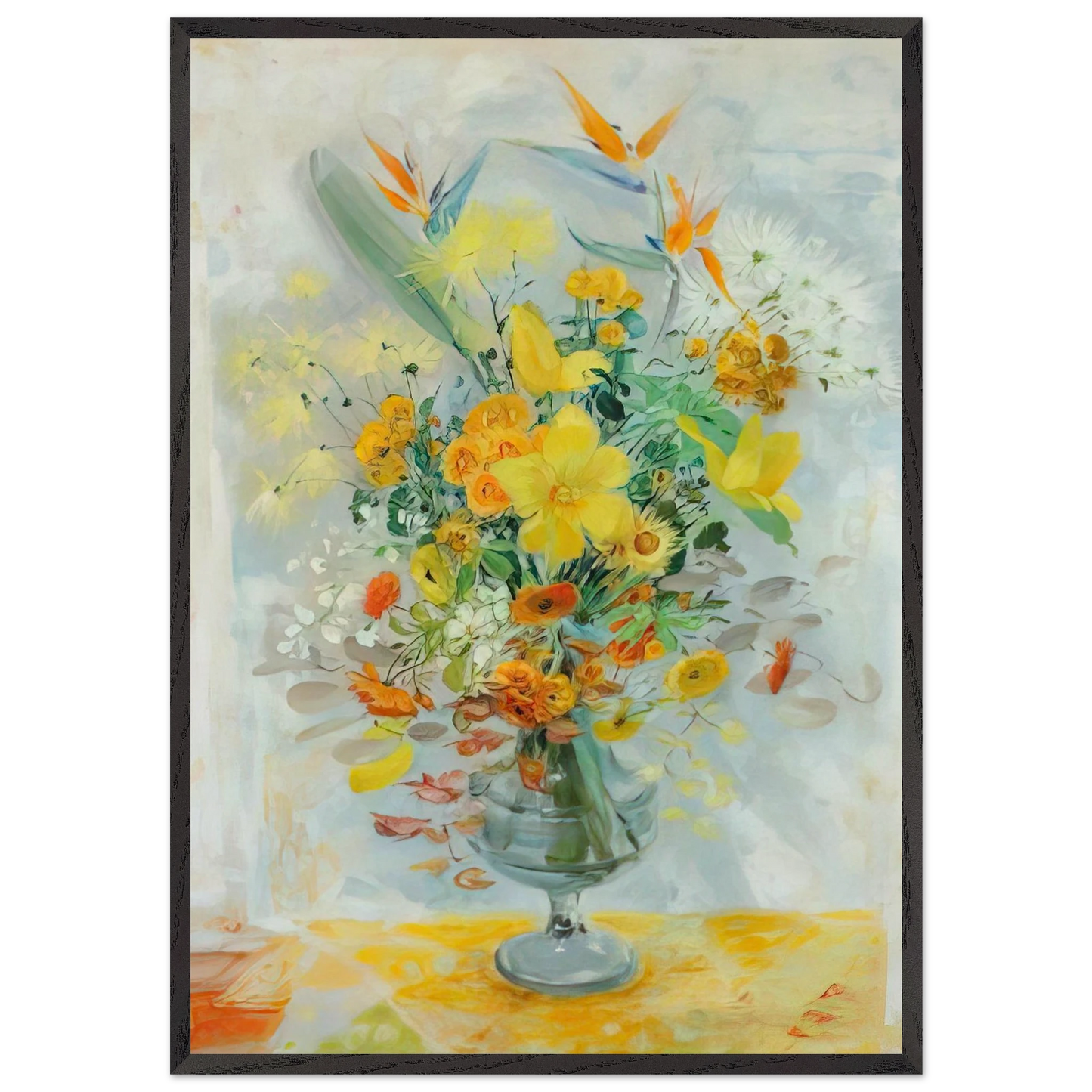 Yellow Lily - Post-Impressionism - Le Pho 70x100 cm / 28x40 inches Framed Art Print – Black Wooden Frame