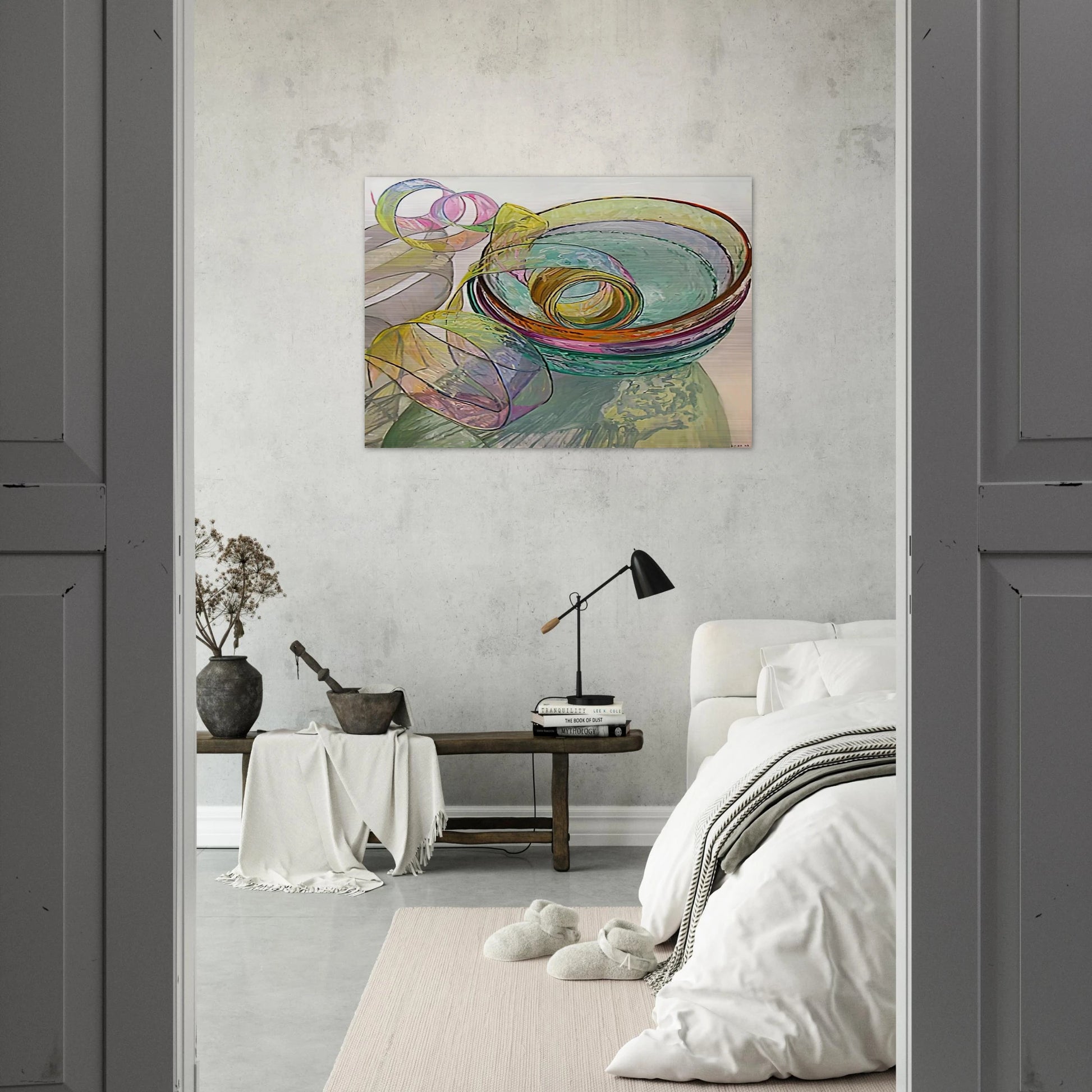 ORANGE PINK GREEN 2003 - Janet Fish Brushed Aluminum Print - 70x100 cm / 28x40 inches | Janet Fish Aluminum Print | Janet Fish Prints