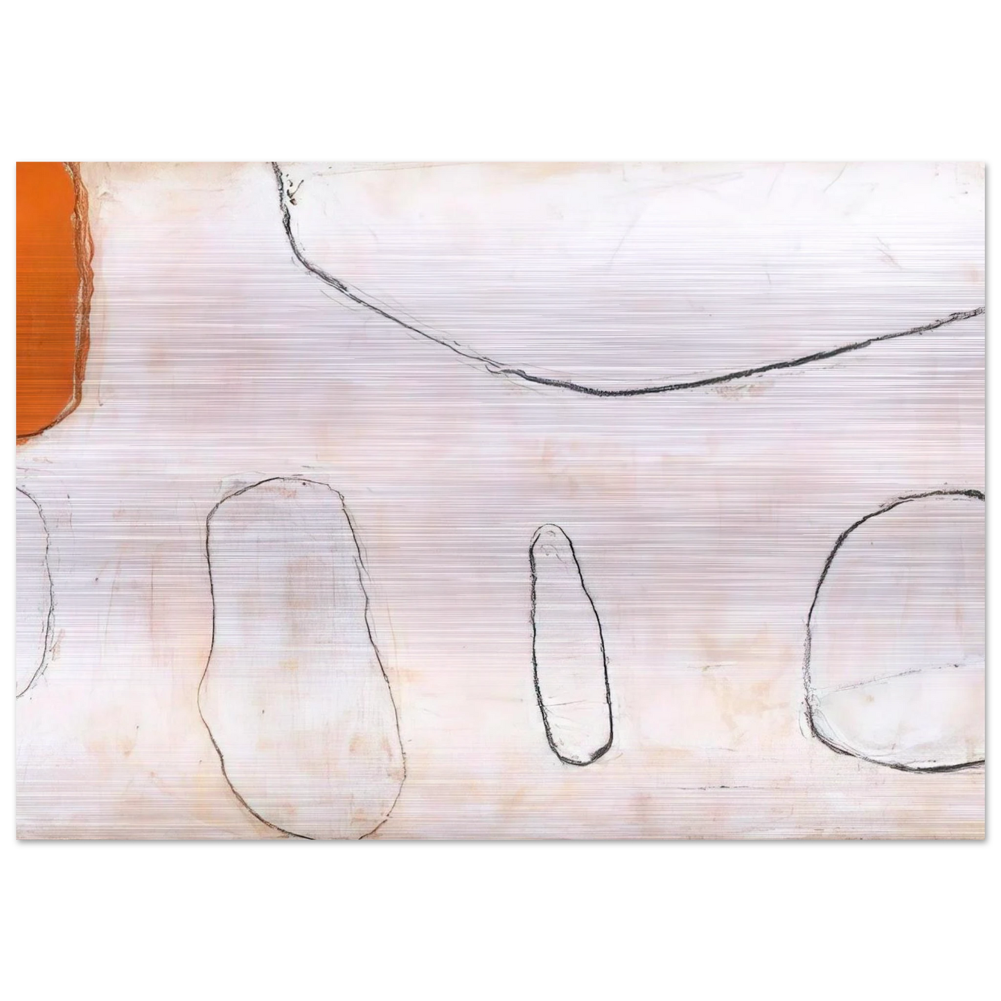 Orange and White - 1962 - William Scott Brushed Aluminum Print - 70x100 cm / 28x40 inches | William Scott Aluminum Print | William Scott Prints