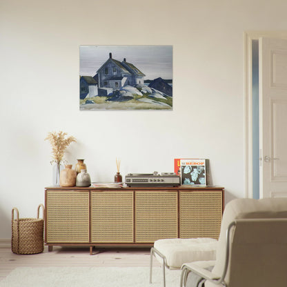 House at the Fort, Gloucester - Edward Hopper Brushed Aluminum Print - 70x100 cm / 28x40 inches | Edward Hopper Aluminum Print | Edward Hopper Prints