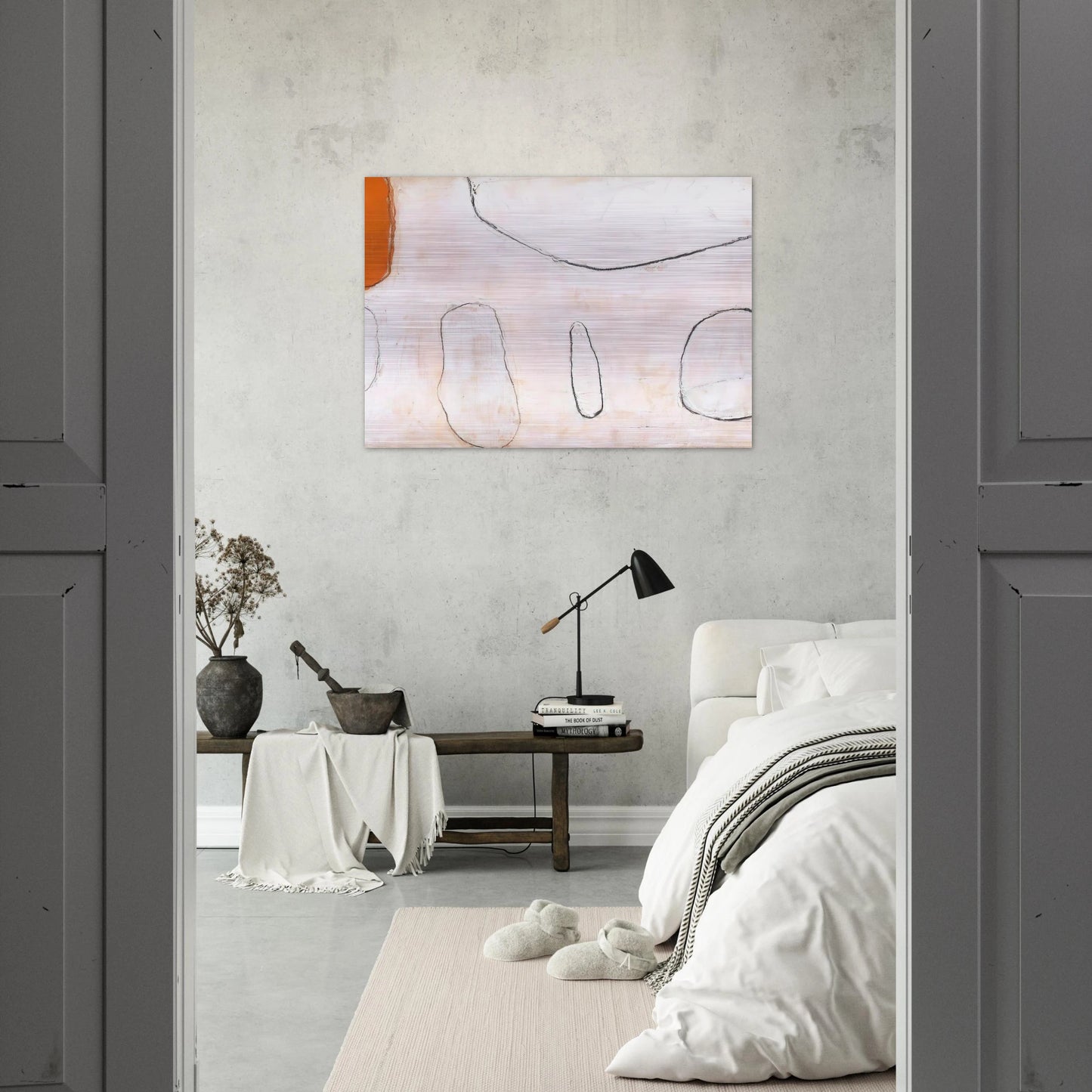 Orange and White - 1962 - William Scott Brushed Aluminum Print - 70x100 cm / 28x40 inches | William Scott Aluminum Print | William Scott Prints