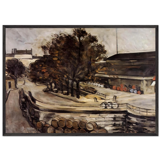 The Wine Market at Jussieu - Paul Cezanne 70x100 cm / 28x40 inches Framed Art Print – Black Wooden Frame