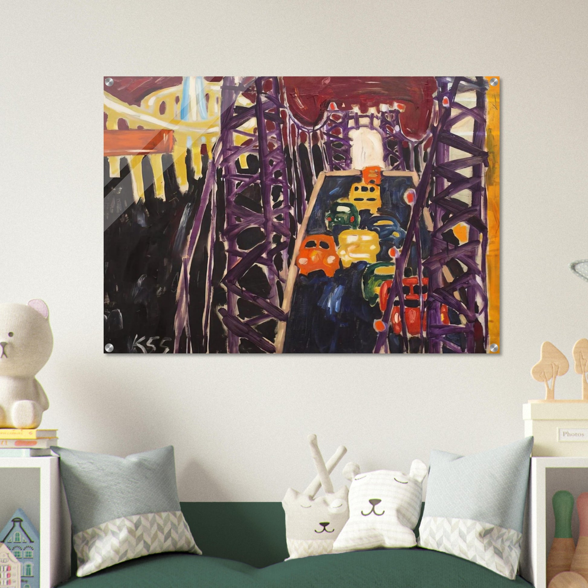 George Washington Bridge, with Cars - Allan Kaprow Acrylic Print - 70x100 cm / 28x40″ inches | Allan Kaprow Wall Art | Allan Kaprow Prints