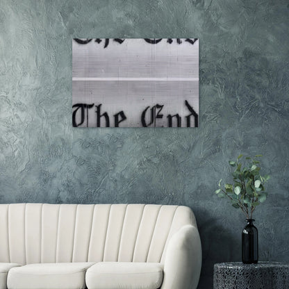 THE END 1991 - Edward Ruscha Brushed Aluminum Print - 70x100 cm / 28x40 inches | Edward Ruscha Aluminum Print | Edward Ruscha Prints