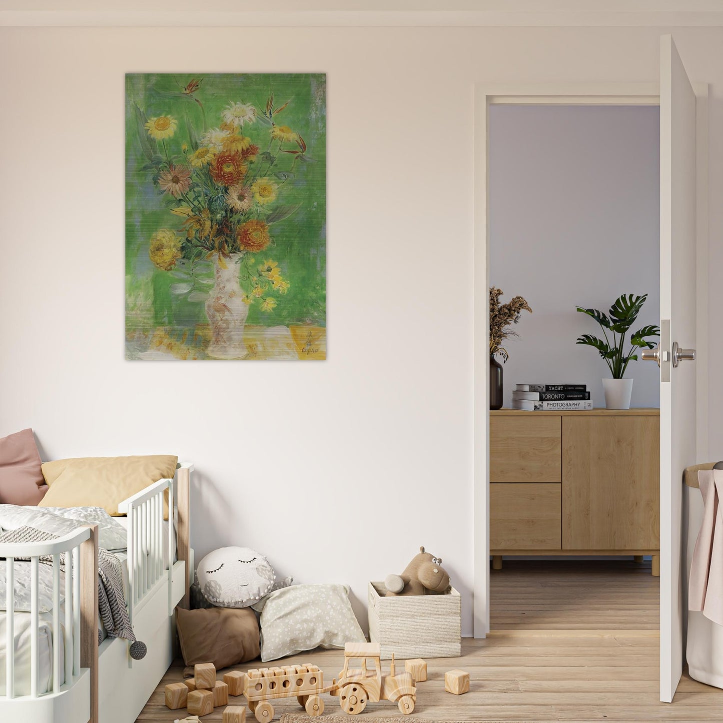 Chrysanthemums and Sunflowers - Post-Impressionism - Le Pho Brushed Aluminum Print - 70x100 cm / 28x40 inches | Le Pho Aluminum Print | Le Pho Prints