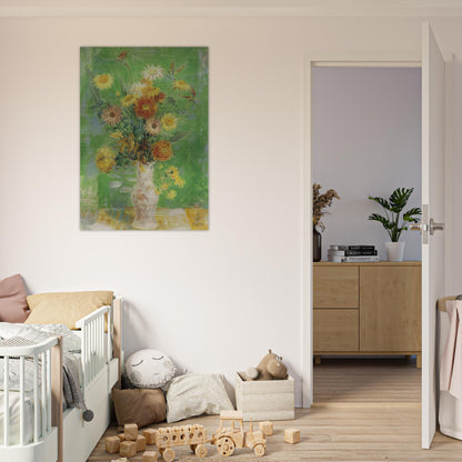 Chrysanthemums and Sunflowers - Post-Impressionism - Le Pho Brushed Aluminum Print - 70x100 cm / 28x40 inches | Le Pho Aluminum Print | Le Pho Prints