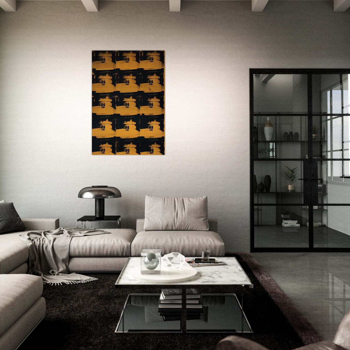 Orange Disaster - Andy Warhol Brushed Aluminum Print - 70x100 cm / 28x40 inches | Andy Warhol Aluminum Print | Andy Warhol Prints