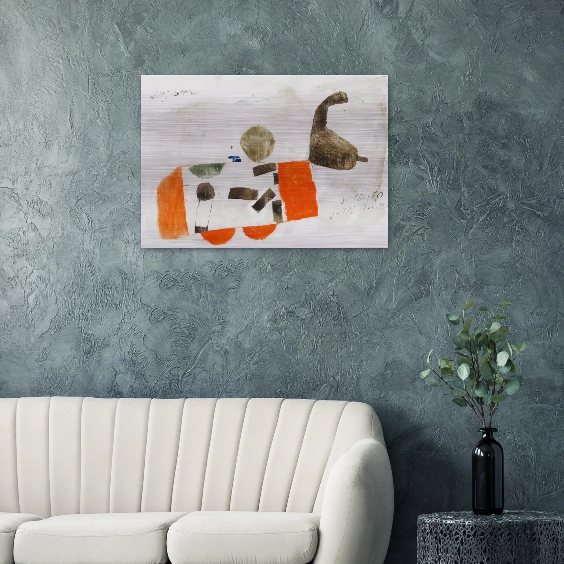 Komposition 3. März 60 - 1960 - Julius Bissier Brushed Aluminum Print - 70x100 cm / 28x40 inches | Julius Bissier Aluminum Print | Julius Bissier Prints