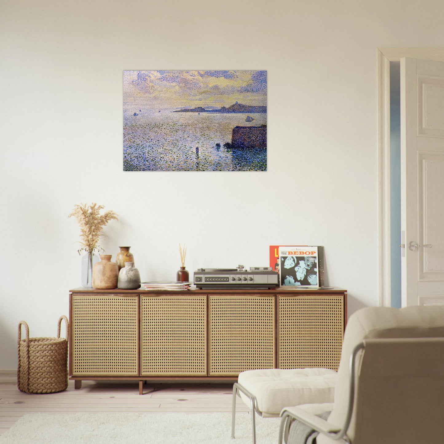 SAILBOATS AND ESTUARY 1892 - Theo van Rysselberghe Brushed Aluminum Print - 70x100 cm / 28x40 inches | Theo van Rysselberghe Aluminum Print | Theo van Rysselberghe Prints
