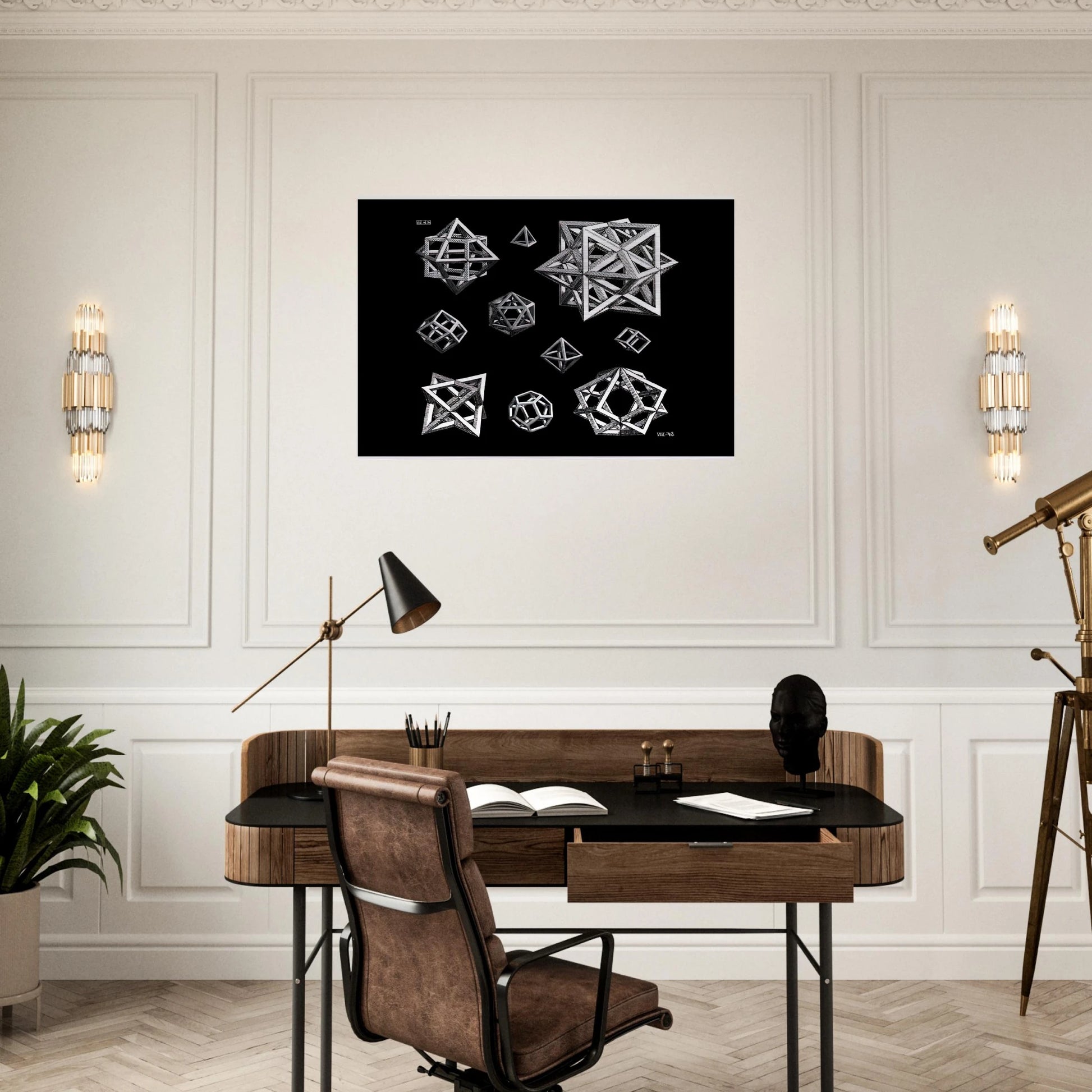 STUDY FOR STARS - MC Escher Brushed Aluminum Print - 70x100 cm / 28x40 inches | MC Escher Aluminum Print | MC Escher Prints