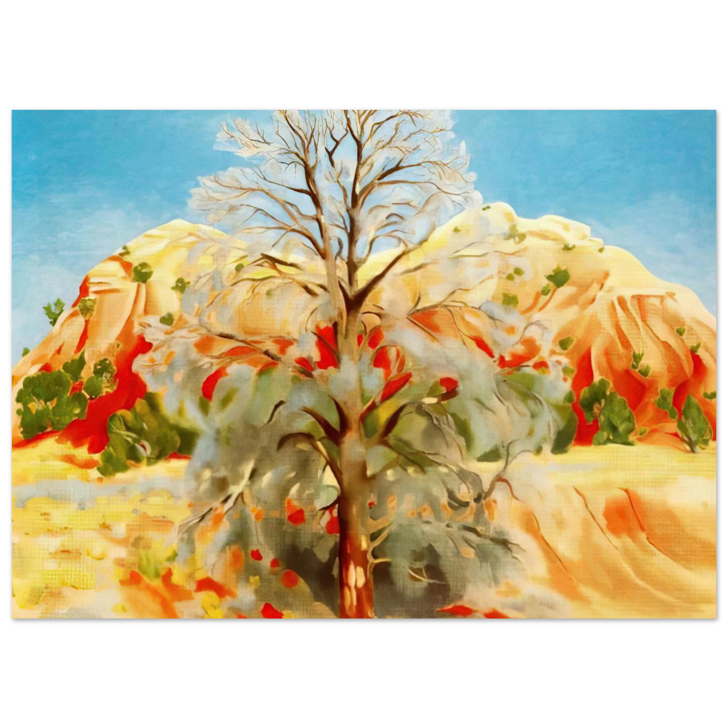 Georgia O'Keeffe - Dead Tree with Pink Hill Fine Art Poster
