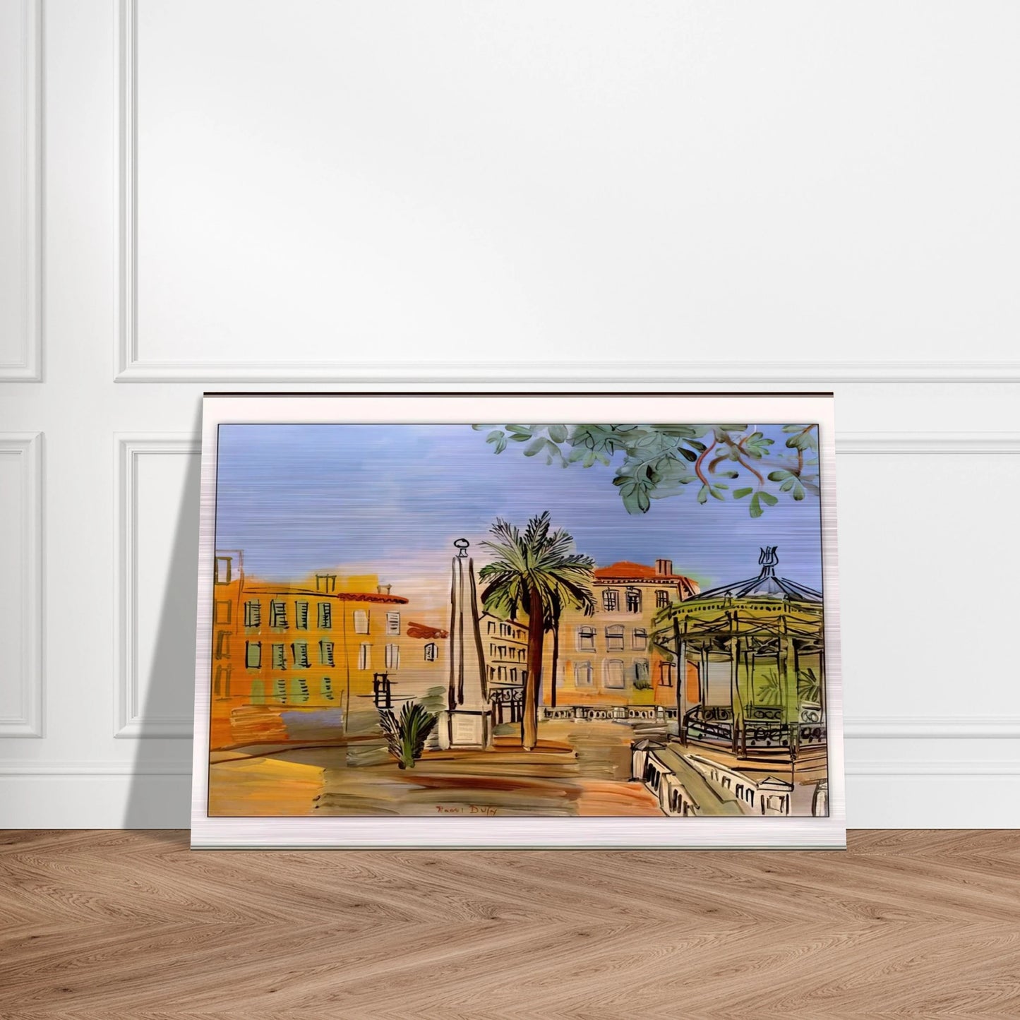 THE SQUARE IN HYERES - Raoul Dufy Brushed Aluminum Print - 70x100 cm / 28x40 inches | Raoul Dufy Aluminum Print | Raoul Dufy Prints