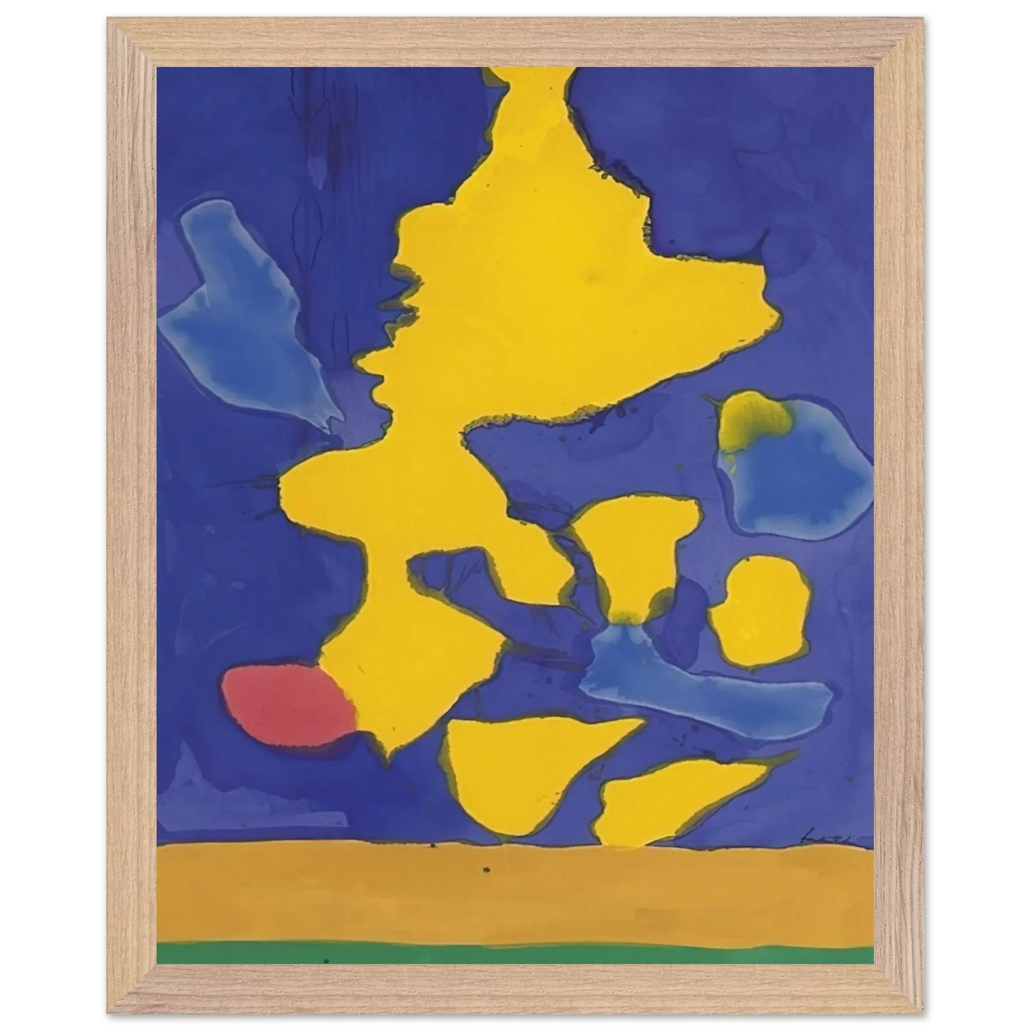 Helen Frankenthaler - Saturn Revisited - 1964 Wall art - 27x35 cm / 11x14 Inches - Premium Wooden Framed Poster With Fine Art Paper - White frame
