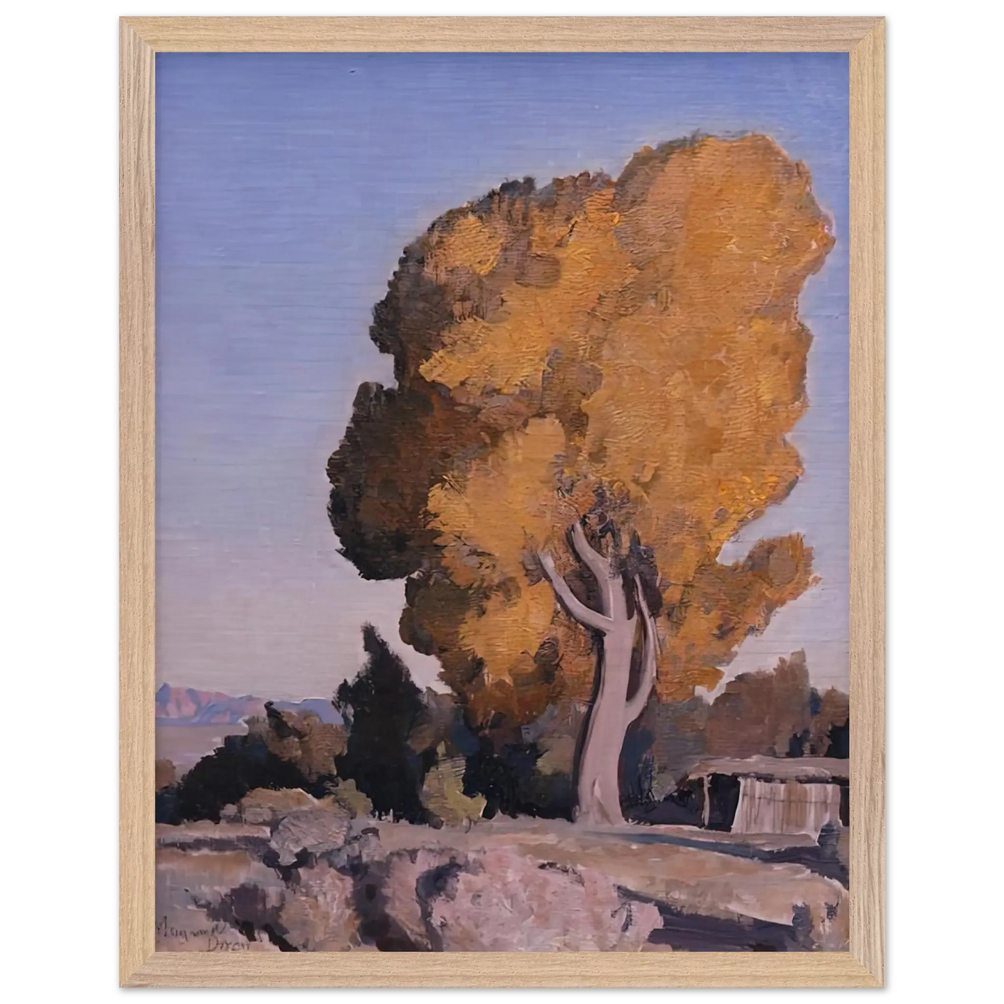 Maynard Dixon - LOW COUNTRY COTTONWOOD 1940 Wall art - A2 (42 x 59.4  cm) - Premium Wooden Framed Poster With Fine Art Paper - Wood frame