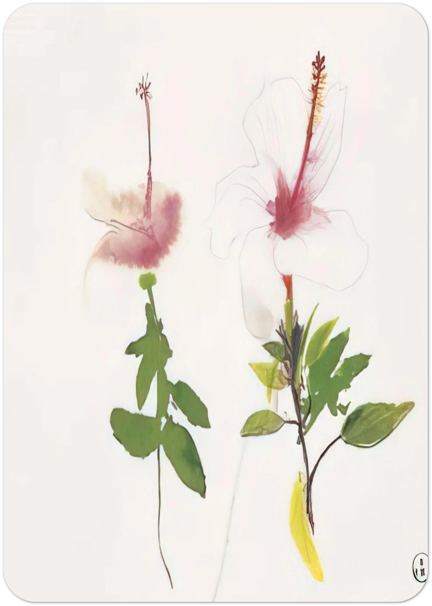Hibiscus - 1987 By Brett Whiteley Pack of 10 Post Cards | Brett Whiteley Post Cards | A6 (10.5 x 14.8 cm) - 4.1 x 5.8 inches