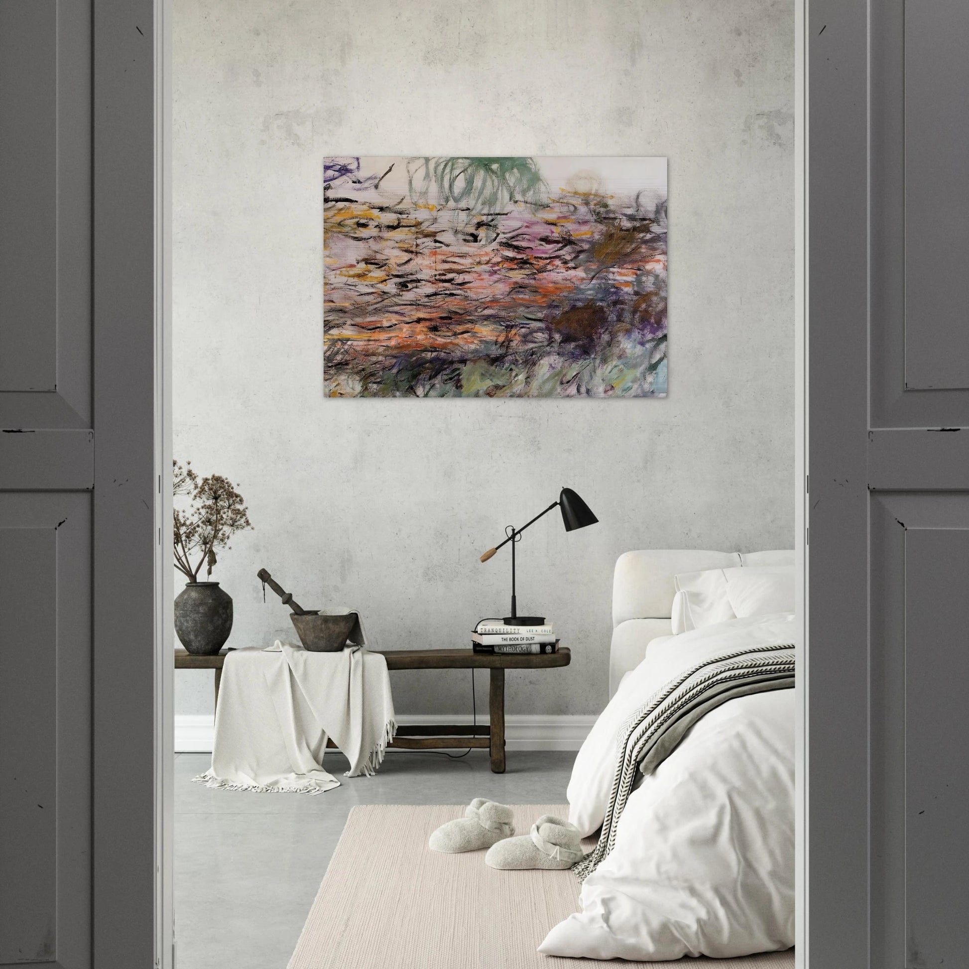 Water Lilies right half - claude monet Brushed Aluminum Print - 70x100 cm / 28x40 inches | claude monet Aluminum Print | claude monet Prints