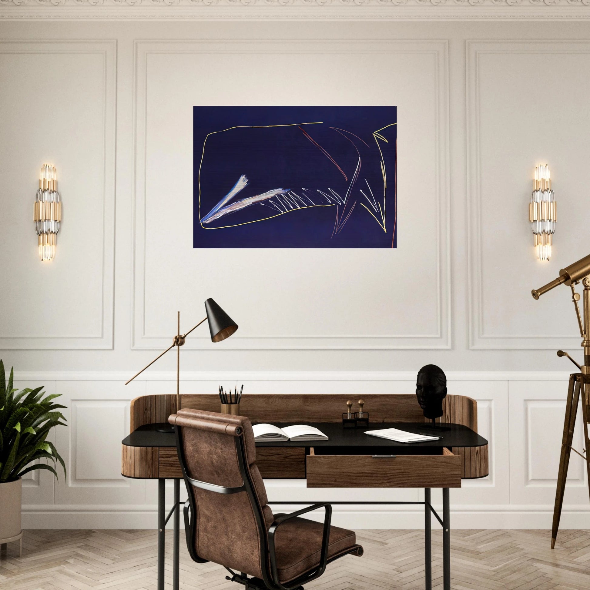 The Blue Whale - 1973 - Ronnie Landfield Brushed Aluminum Print - 70x100 cm / 28x40 inches | Ronnie Landfield Aluminum Print | Ronnie Landfield Prints