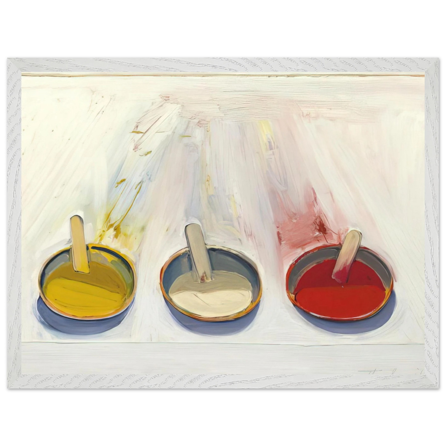 Wayne Thiebaud - Dressing Wells - 1961 Wall Art - 60x80 cm / 24x32 inches - Premium Wooden Framed Poster With Fine Art Paper - White frame