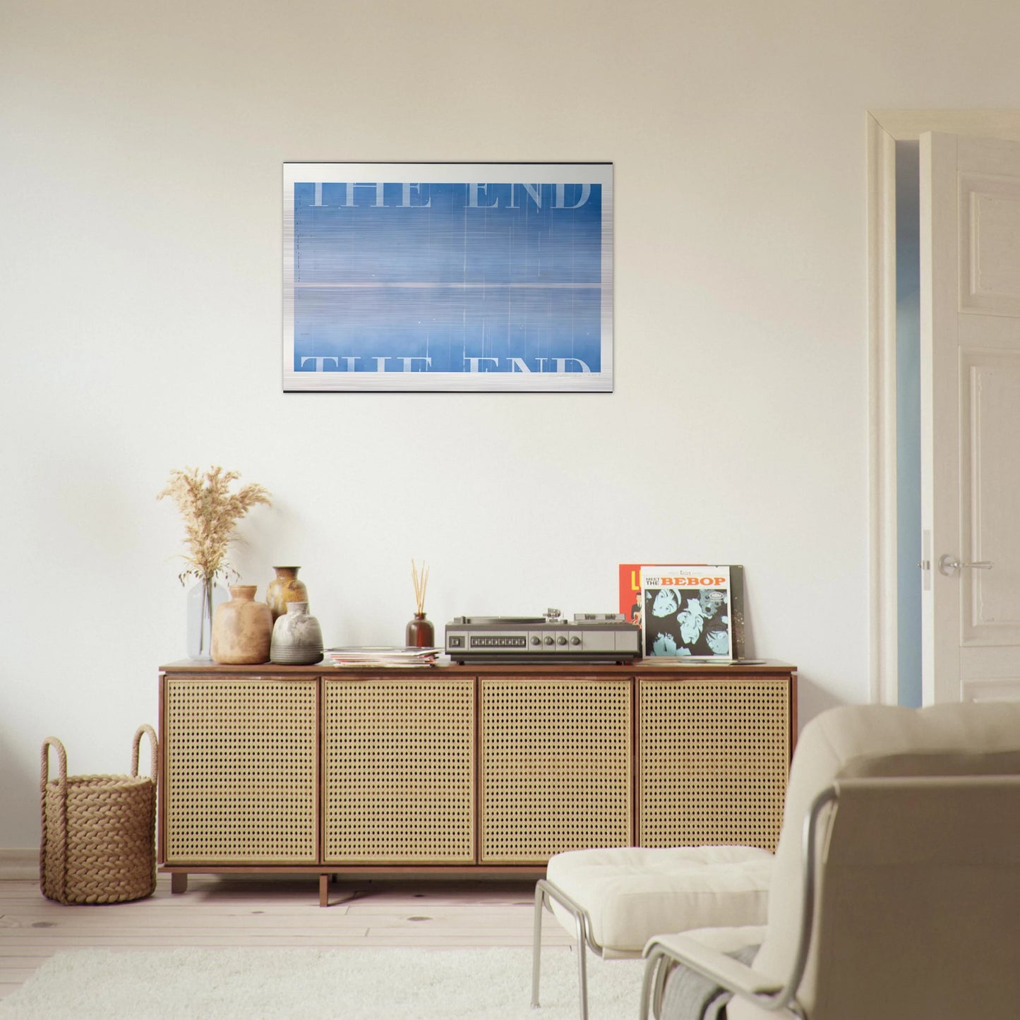 THE END 40 2003 - Edward Ruscha Brushed Aluminum Print - 70x100 cm / 28x40 inches | Edward Ruscha Aluminum Print | Edward Ruscha Prints