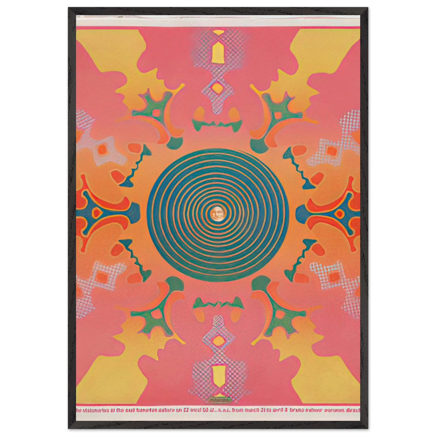 THE VISIONARIES AT THE EAST HAMPTON GALLERY 1967 - Peter Max 70x100 cm / 28x40 inches Framed Art Print – Black Wooden Frame