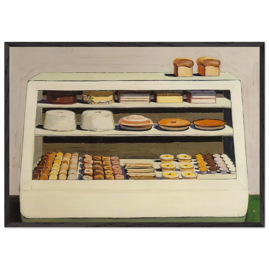 Bakery Counter - 1962 - Wayne Thiebaud 70x100 cm / 28x40 inches Framed Art Print – Black Wooden Frame