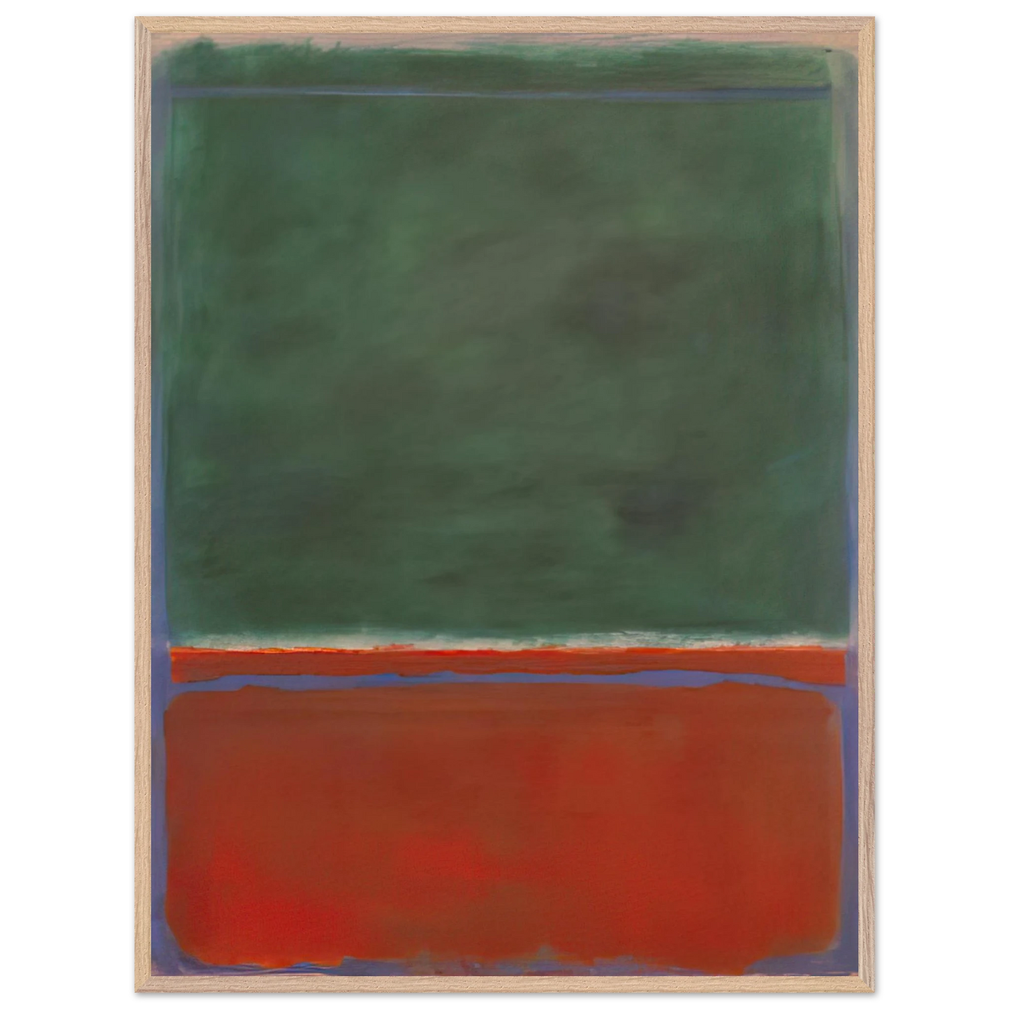 Mark Rothko - Green and Maroon - 1953 Wall Art - 21x29.7 cm / 8x12" - Premium Wooden Framed Poster With Fine Art Paper-canvas - White frame