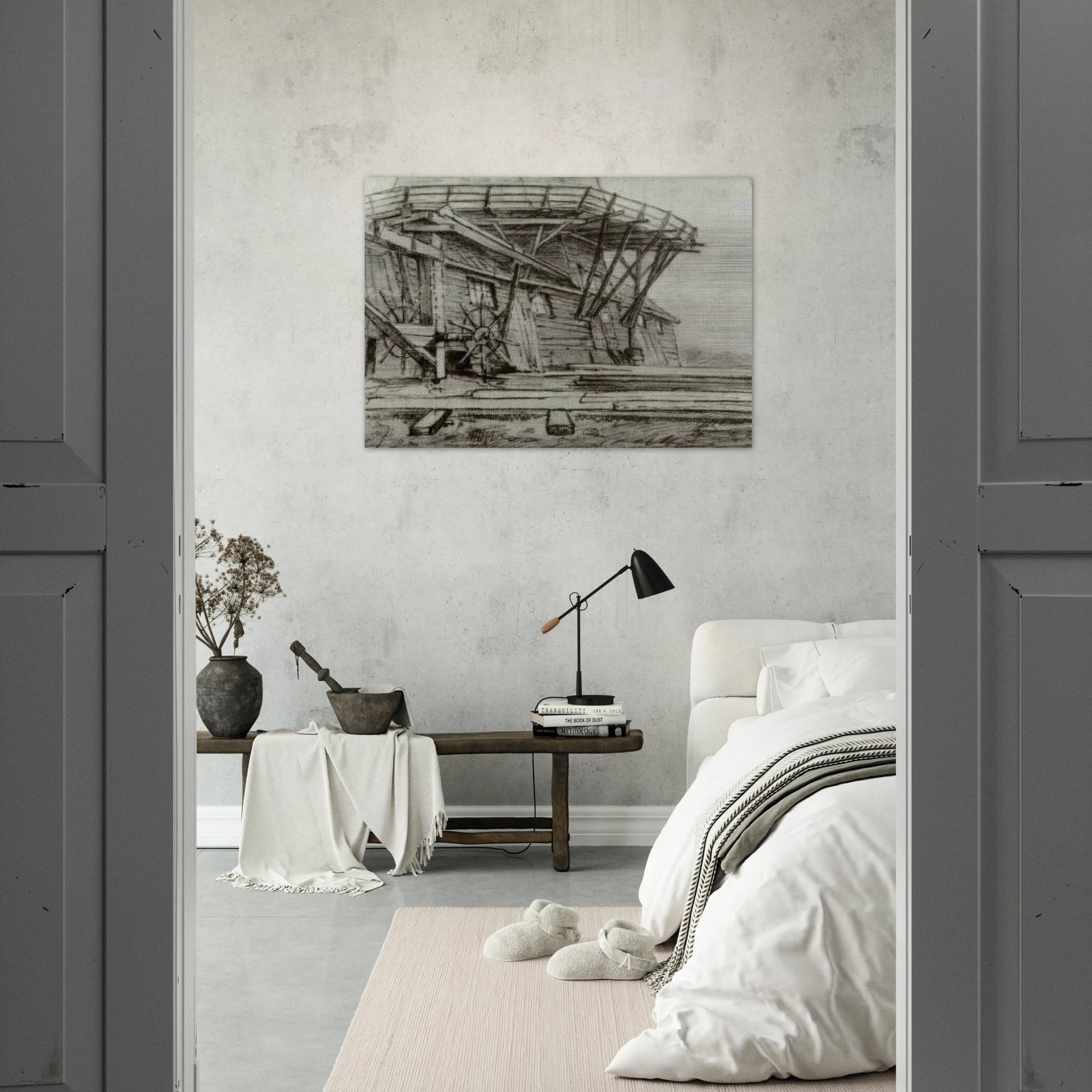Saw Mill - Vincent van Gogh Brushed Aluminum Print - 70x100 cm / 28x40 inches | Vincent van Gogh Aluminum Print | Vincent van Gogh Prints