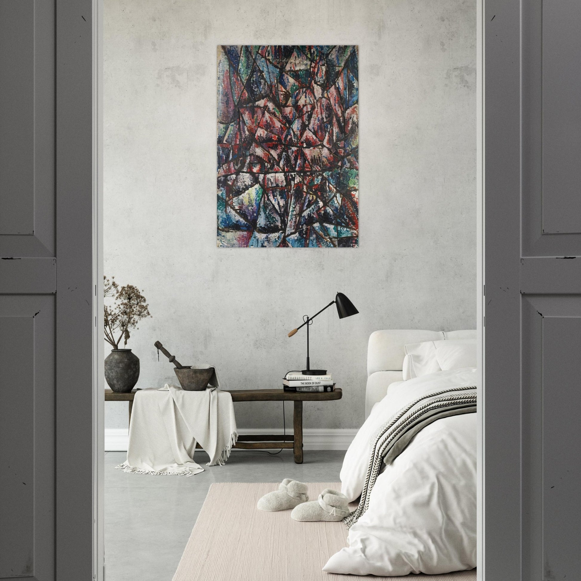Two Seated Figures - 1955 - Robert Goodnough Brushed Aluminum Print - 70x100 cm / 28x40 inches | Robert Goodnough Aluminum Print | Robert Goodnough Prints