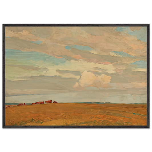 PRAIRIE SAND HILL CAMP MAY 1921 1921 - Maynard Dixon 70x100 cm / 28x40 inches Framed Art Print – Black Wooden Frame