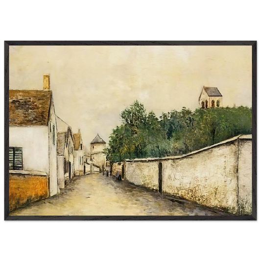 LANDSCAPE N8 - Maurice Utrillo 70x100 cm / 28x40 inches Framed Art Print – Black Wooden Frame