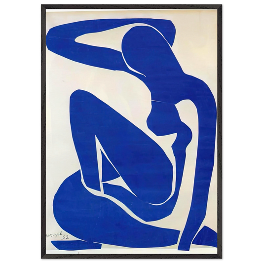 BLUE NUDE 1 - Henri Matisse 70x100 cm / 28x40 inches Framed Art Print – Black Wooden Frame