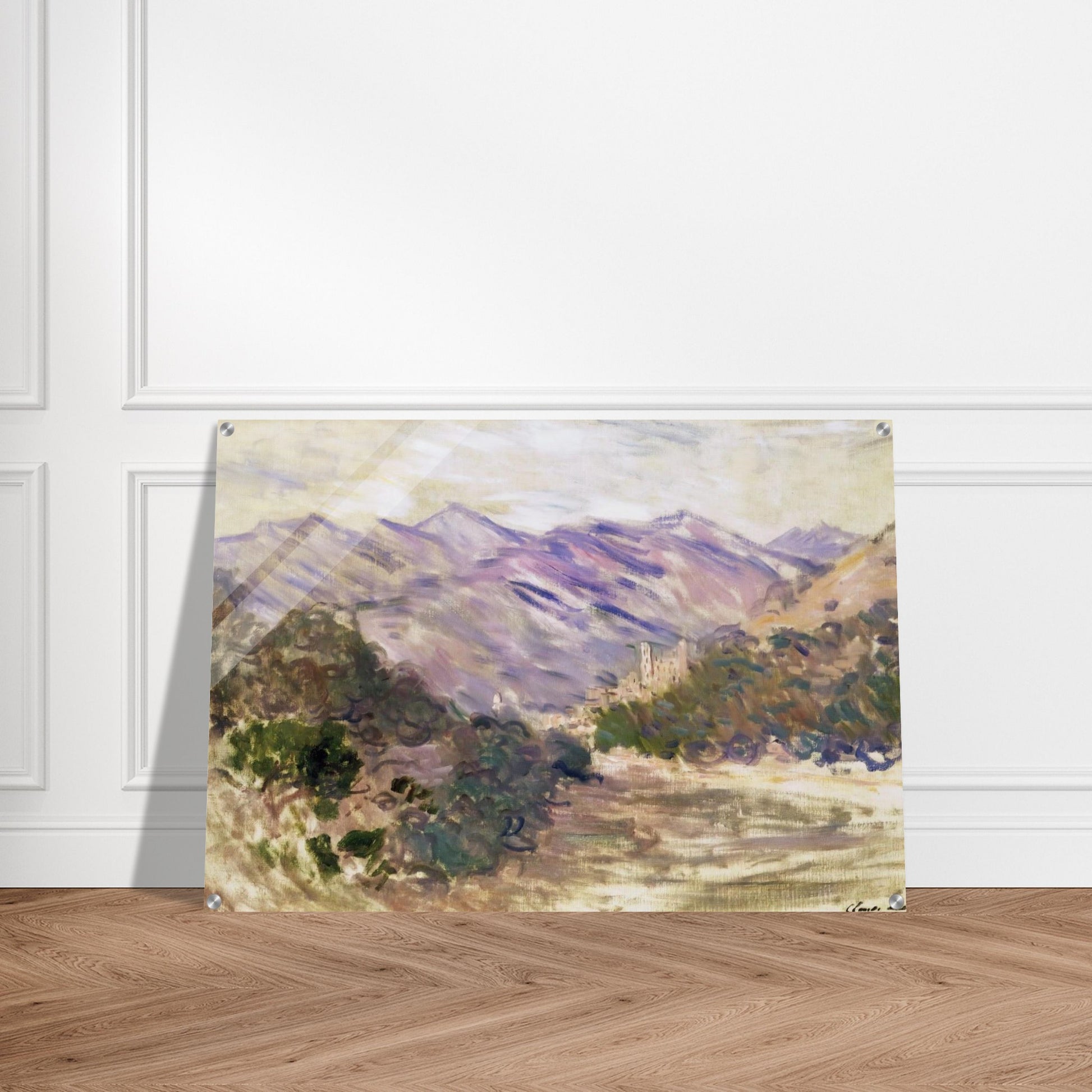 The Valley of the Nervia with Dolceacqua - claude monet Acrylic Print - 70x100 cm / 28x40″ inches | claude monet Wall Art | claude monet Prints