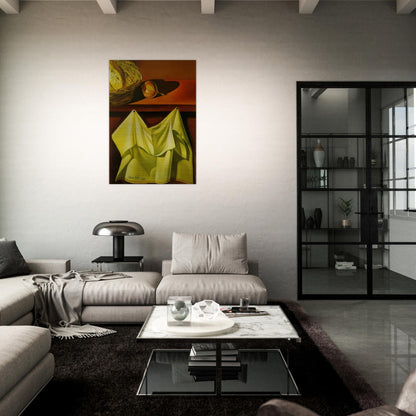 UNTITLED STILL LIFE WITH WHITE CLOTH - Salvador Dali Brushed Aluminum Print - 70x100 cm / 28x40 inches | Salvador Dali Aluminum Print | Salvador Dali Prints