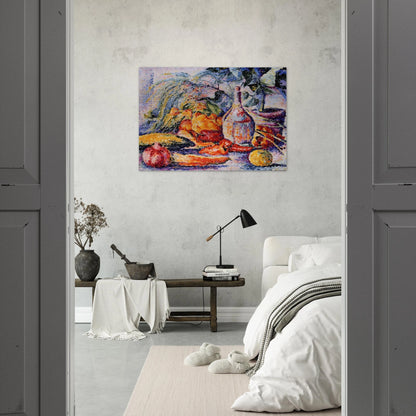 Still Life with Bottle of Wine - Henri-Edmond Cross Brushed Aluminum Print - 70x100 cm / 28x40 inches | Henri-Edmond Cross Aluminum Print | Henri-Edmond Cross Prints