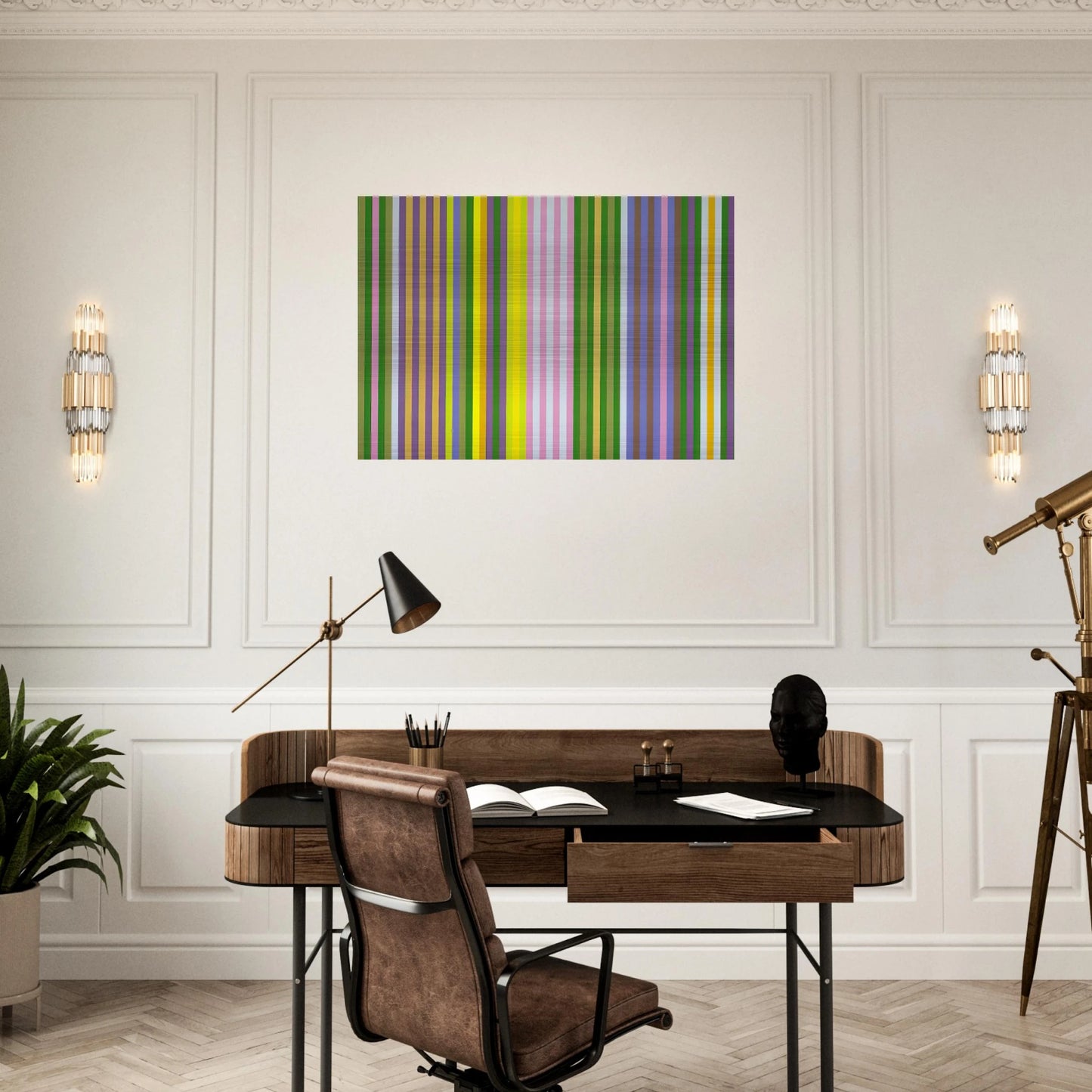 Zebra - 1969 - Gene Davis Brushed Aluminum Print - 70x100 cm / 28x40 inches | Gene Davis Aluminum Print | Gene Davis Prints